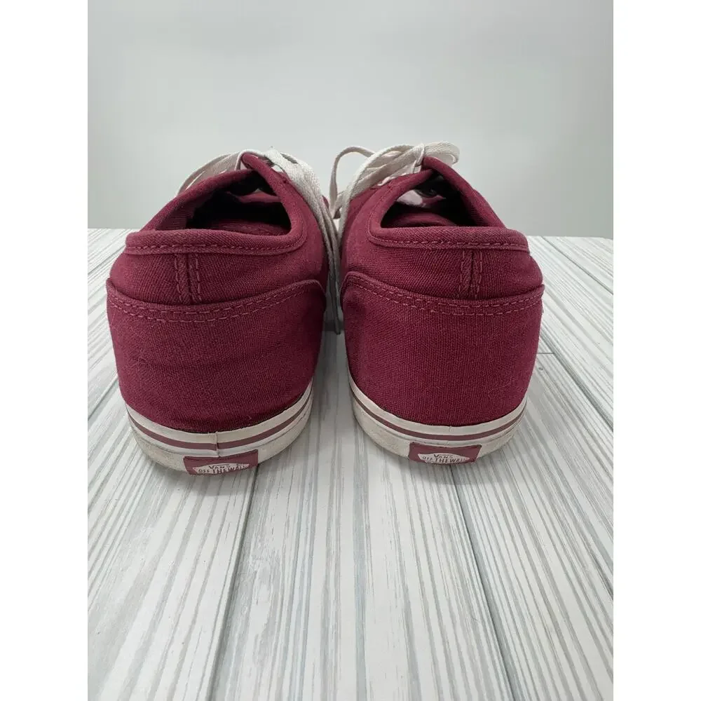 Van's Low Top Lace Up Women's Red Sneakers‎ Size 11 Casual Canvas Shoes